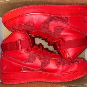 Triple red custom acid rain Air Force ones